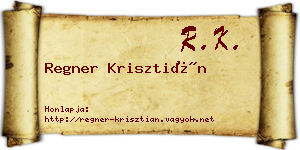 Regner Krisztián névjegykártya
